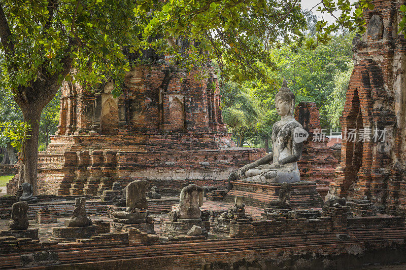 古老的著名寺庙，Wat Yai Chaimongkol，在泰国